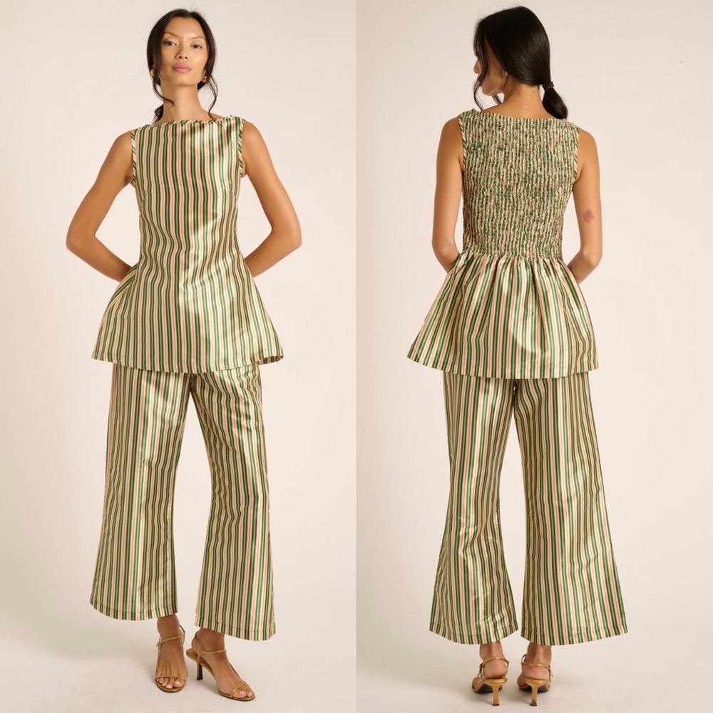 Striped Sleeveless Jumpsuit - Picture 2 of 15